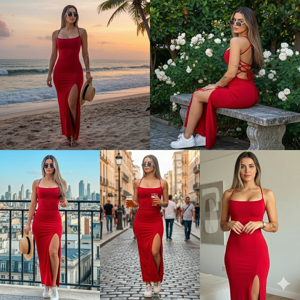 Vestido largo con tajo Elegance Pro